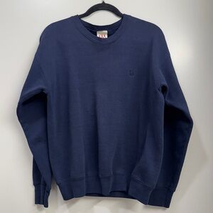 Vintage JCPenney USA Crewneck Sweater Mens Navy Cotton Knit